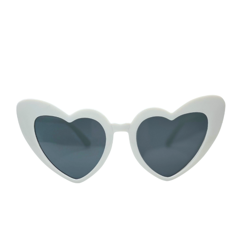 Framed Heart Sunglasses - White