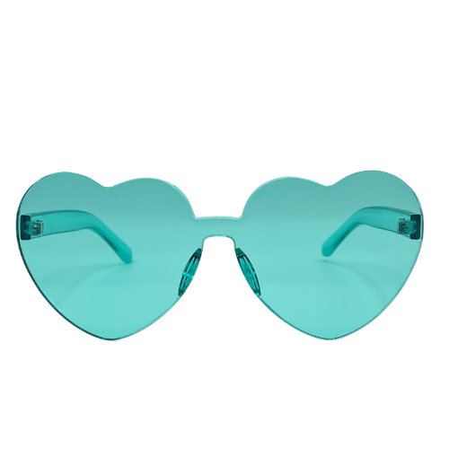 Frameless Heart Glasses - Turquoise
