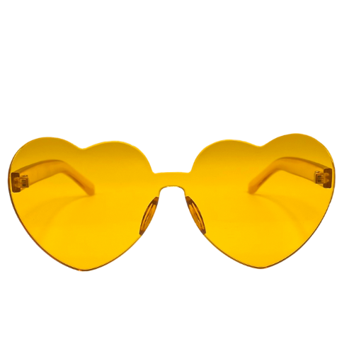 Frameless Heart Glasses - Orange