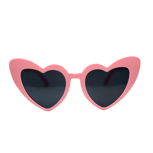 Framed Heart Sunglasses - Light Pink