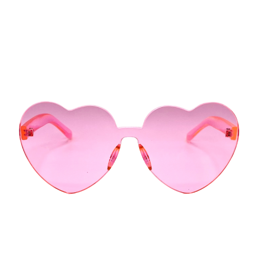 Frameless Heart Glasses - Pink