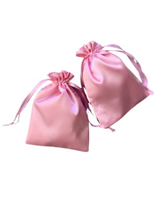 Light Pink Satin Drawstring Bag 5”x7”