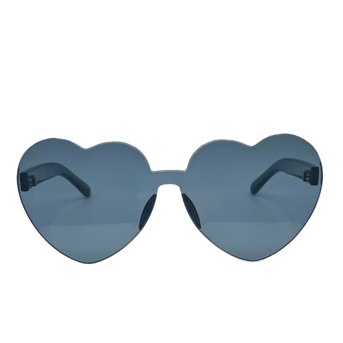 Frameless Heart Glasses - Black