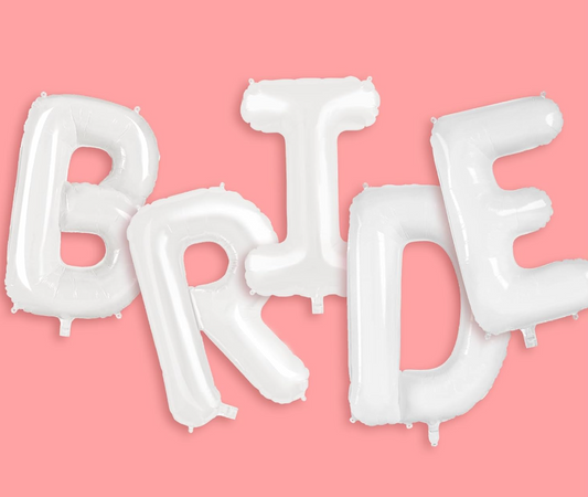 "Bride" Foil Balloons - White 40"