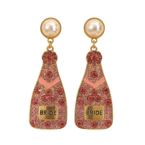 Earrings - "Bride" Pink Bottle