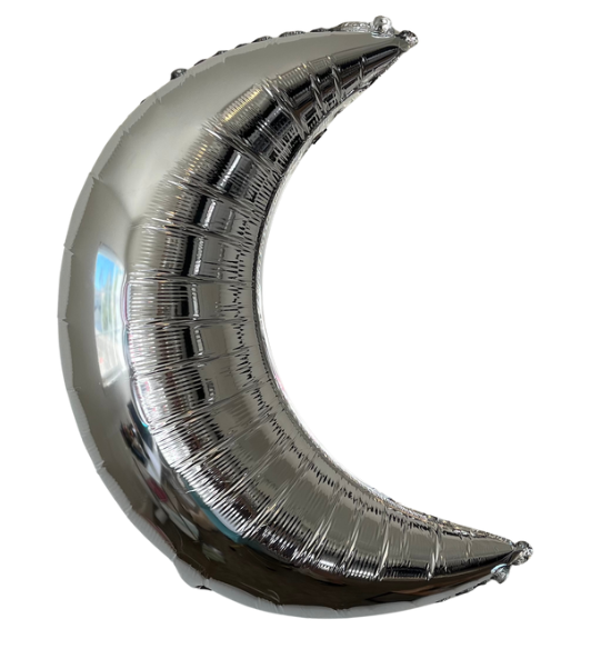 Foil Balloon - Silver Cresent Moon