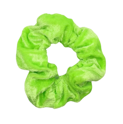 Velvet Scrunchies - Lime Green