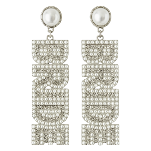 Earrings - "Bride" Silver Rhinestone