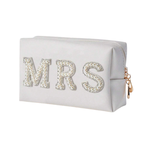 Makeup Bag - "Mrs" / White