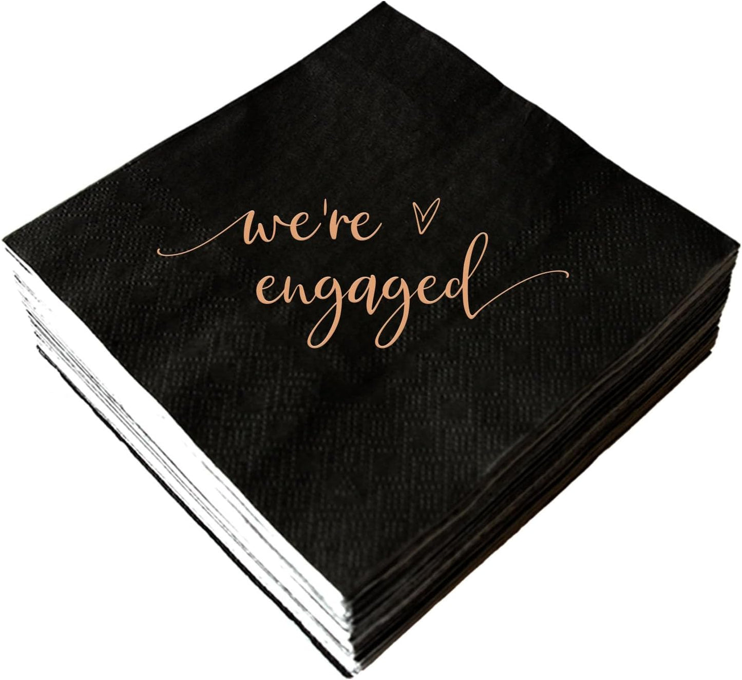 We're Engaged Cocktail Napkin