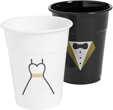 Bride & Groom Plastic Cups