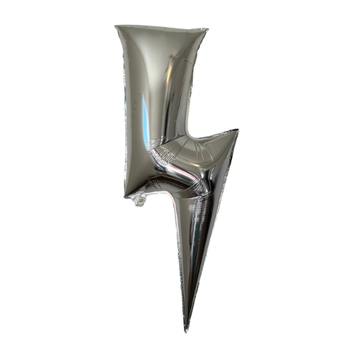 Foil Balloon - Silver Bolt 45"