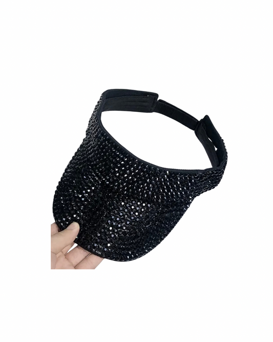 Visor - Black Rhinestone