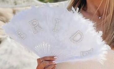 "Bride" Feather Fan