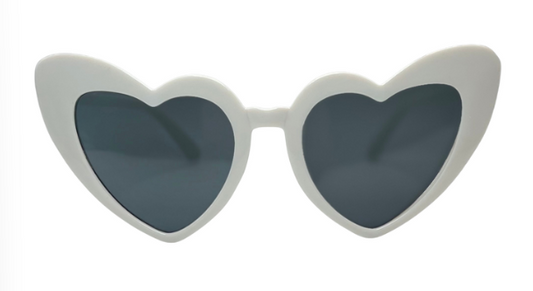 Framed Heart Sunglasses - White