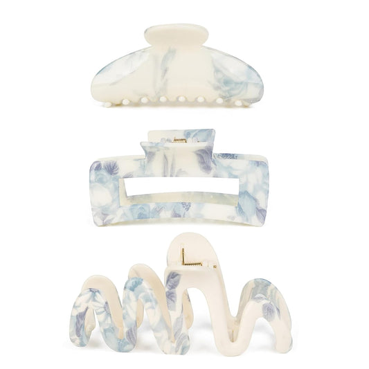 Hair Clip - Marble Blue