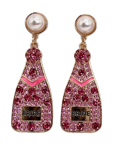 Earrings - "Bride" Pink Bottle