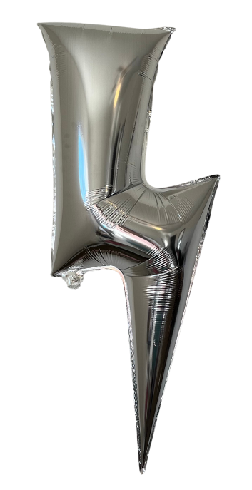 Foil Balloon - Silver Bolt 45"