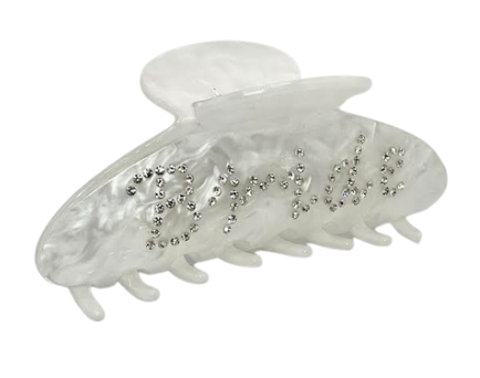 Hair Clip - White "Bride"