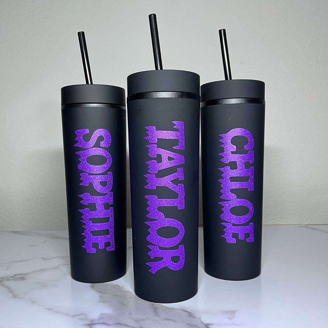 Tumbler Cup with Straw - Black