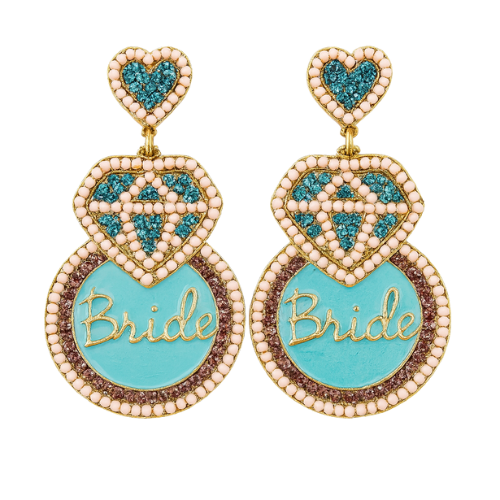 Earrings - "Bride" Blue Ring