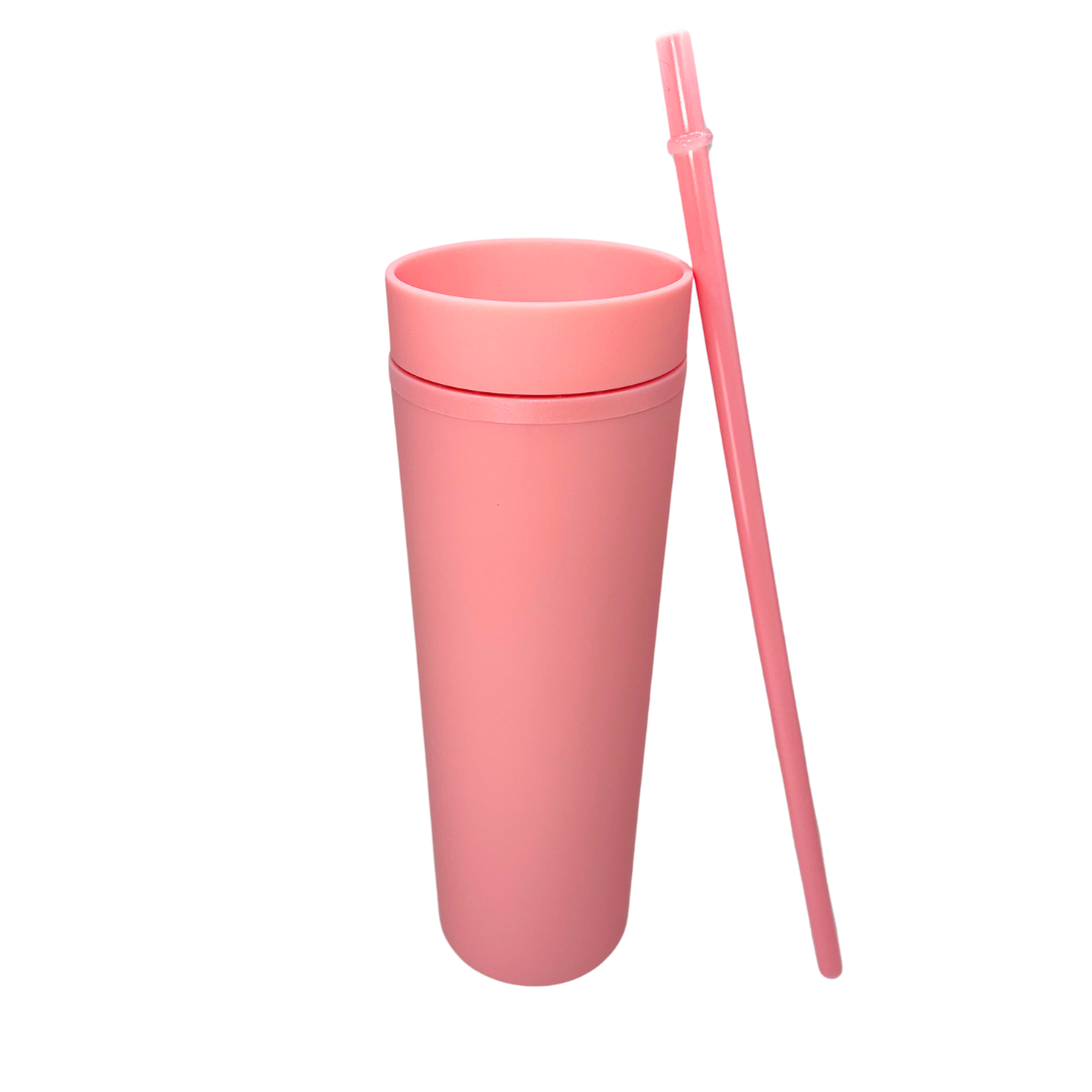 Tumbler Cup with Straw - Light Pink