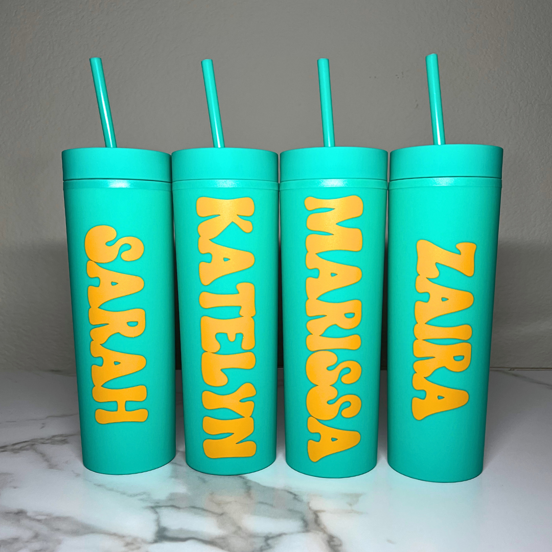 Tumbler Cup with Straw - Turquoise