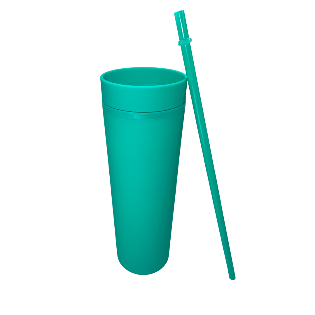 Tumbler Cup with Straw - Turquoise